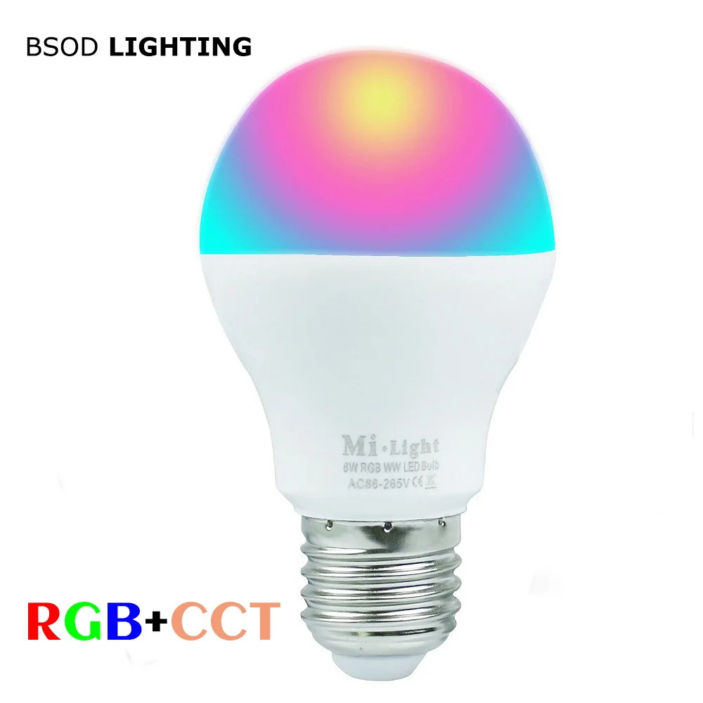 Светодиодная лампа BSOD Milight беспроводная E27 6 Вт Wi-Fi цветовая температура-лм RGBW