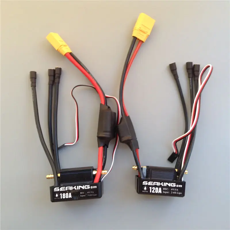 

1pcs Hobbywing Seaking 60A/90A/120A/180A ESC Brushless ESC Water Cooling Electric Speed Controller for RC Model Boat Replacement