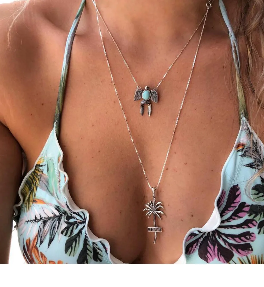 CJZBLXLX04311Cross-border e-commerce jewelry summer beach series Hawaiian fruit tree micro-mosaic Turquoise multi-layer ne | Украшения и