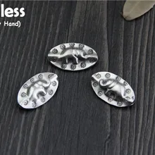 Uglyless Настоящее S925 стерлингового серебра Овальный фурнитура для бусин ювелирные изделия DIY ручной работы с гравировкой слонов Spacer Бусины в этническом стиле выводов