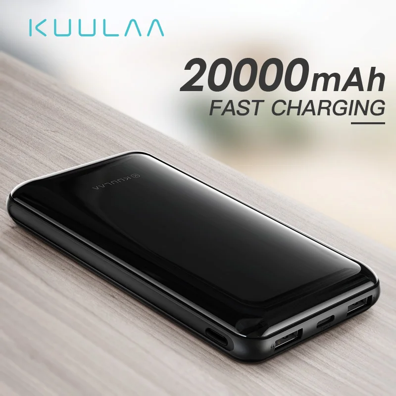 

KUULAA Power Bank 20000mAh Portable Charging Poverbank 20000 mAh Double USB External Battery Charger For Xiaomi Mi 9 8 iPhone 7