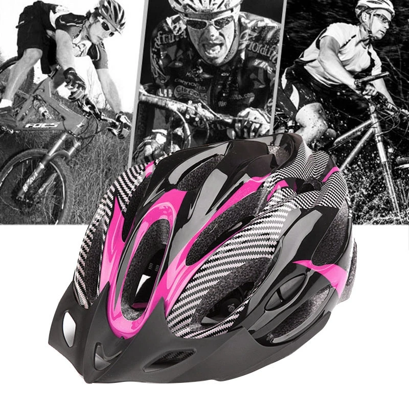 buy Bicycle Mountain Bike Helmet Safety Cycling Helmet Bike Head Protect Adjustable pink