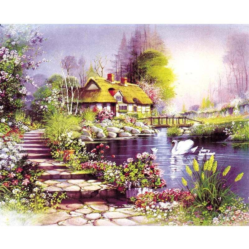 

land of idyllic beauty Hand Made Paint High Quality Canvas Beautiful Painting By Numbers Surprise Gift Great Accomplishment