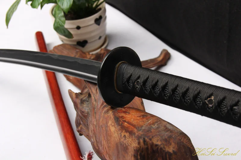 Aliexpress com : Buy Handmade Katana 1095Carbon Steel Clay Tempered Red Wooden Samurai Sword Sharp Edge Real Weapon from Reliable weapon suppliers on