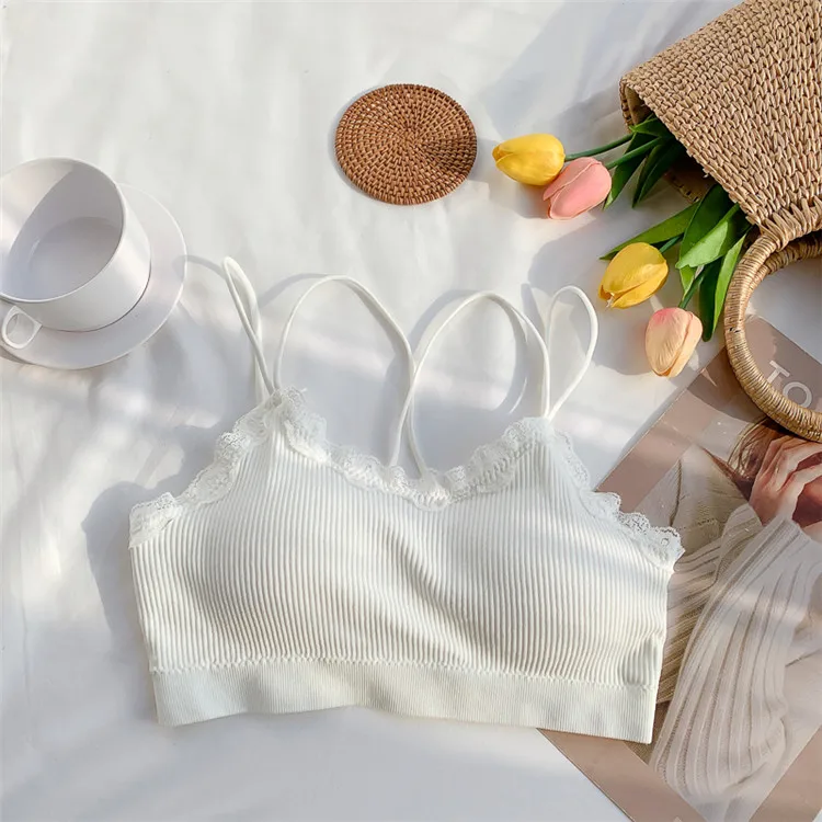 TERMEZY Bra Wire Free Bras For Women Thin Cotton Lace Bralette Seamless Thin Underwear Sexy Lingerie Soft Bras For Women (10)
