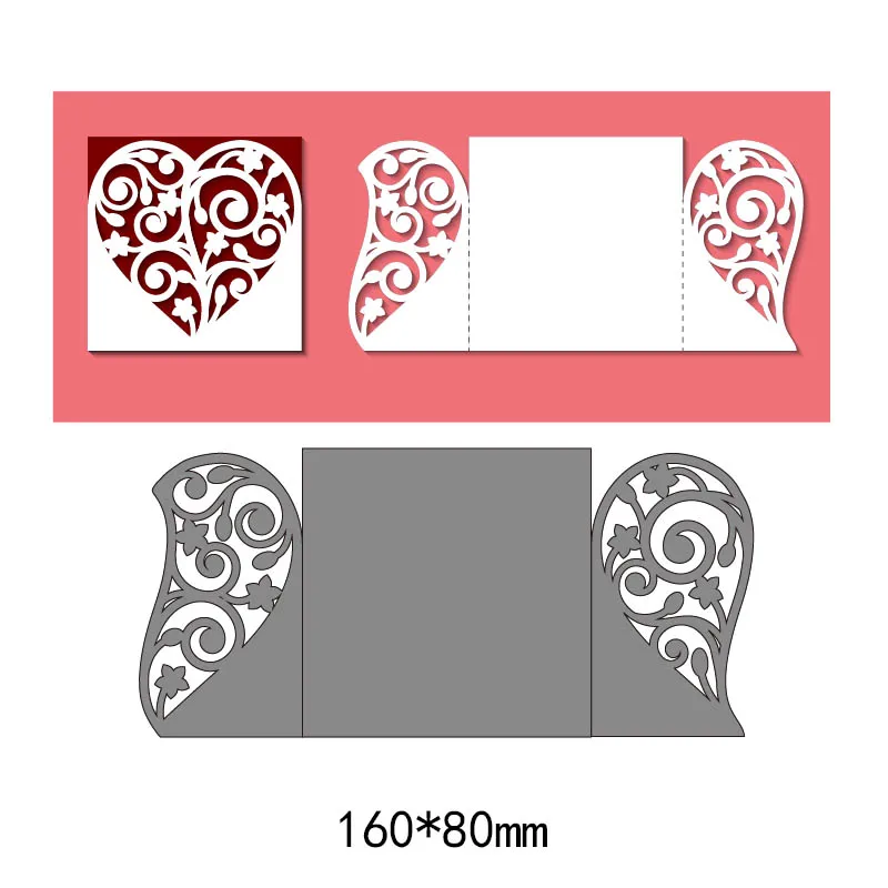 

Heart decoration Metal Cutting Dies Stamp Stencil for DIY Scrapbooking Photo Album Embossing Decorative Craft Die