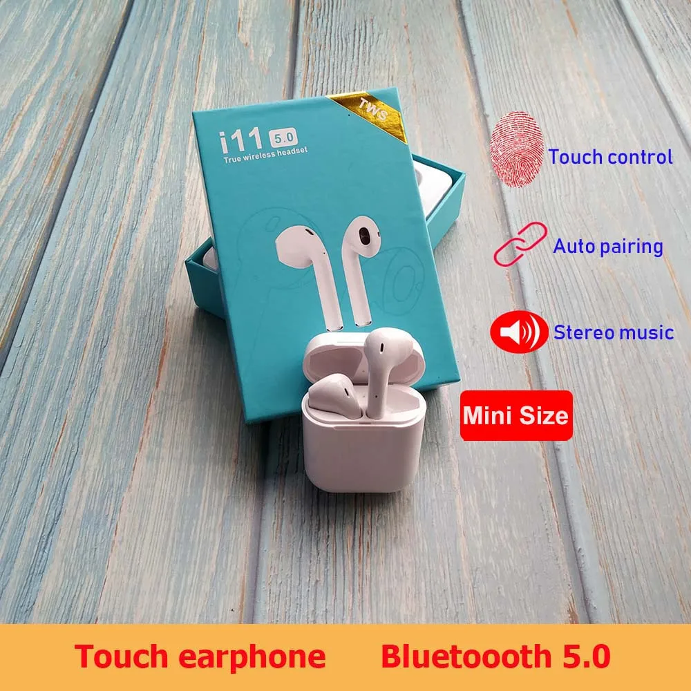 

Original i11 TWS Touch Wireless Earphone Bluetooth Earphones Touch Control & 3D Stereo Earbuds PK i12 i20 tws