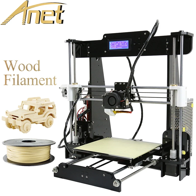 Wood Filaments Better for Anet A8 Precision Reprap Prusai3 DIY 3D Printer Kit with 8GB SD card & LCD Free