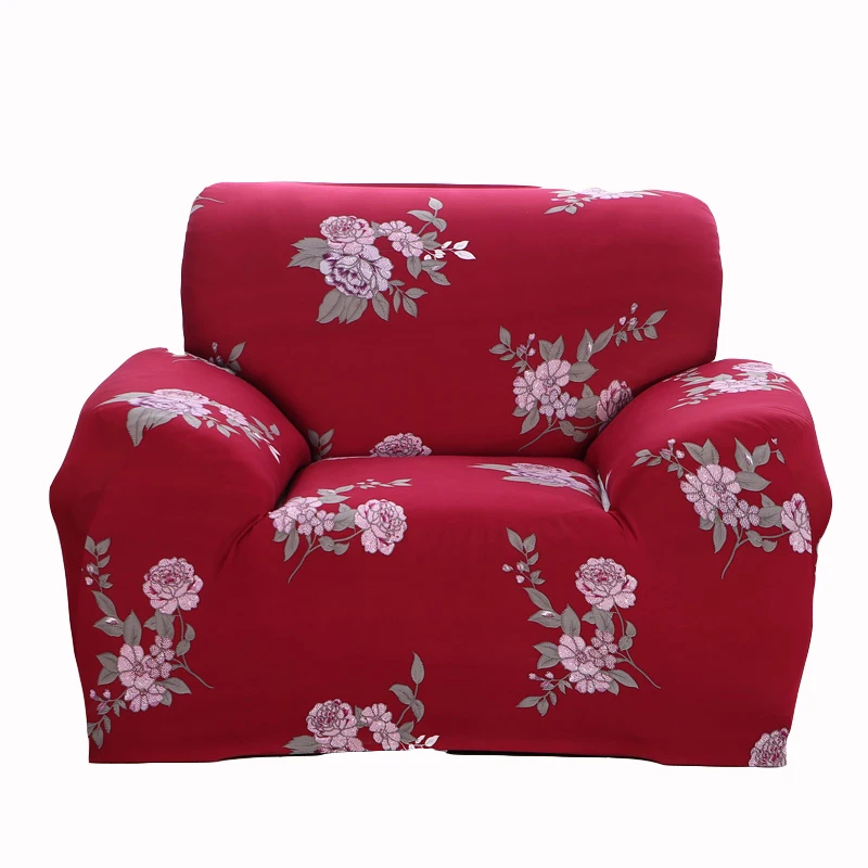 Red Flowers Elastic Universal Stretch Sofa Covers For Living Room Royal