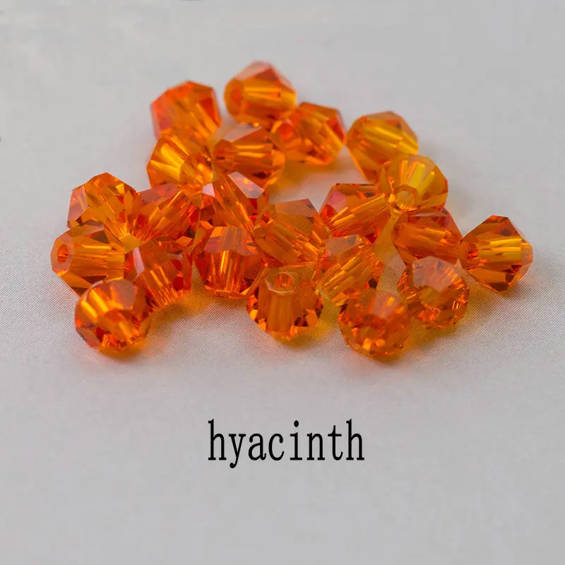 Купите 1 и получите 1 бесплатно 4 мм блестящие хрустальные бусины Bicone Beads стеклянные бусины Свободные разделительные бусины - Цвет: hyacinth