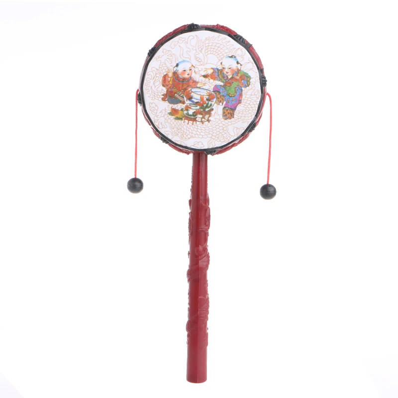 Китайские традиционные спин игрушка-погремушка барабана дети мультфильм колокольчик Пластик для ребенка