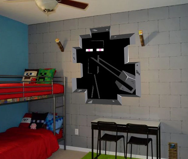  3D  Minecraft Style Wall Decal Poster Sticker Room  Bedroom 