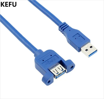 

KEFU High quality 0.3m/0.6M/1M/1.5M/3M USB3.0 B Female to USB 3.0 B Male panel mount Extension Sync Cable Cord 100pcs/lot