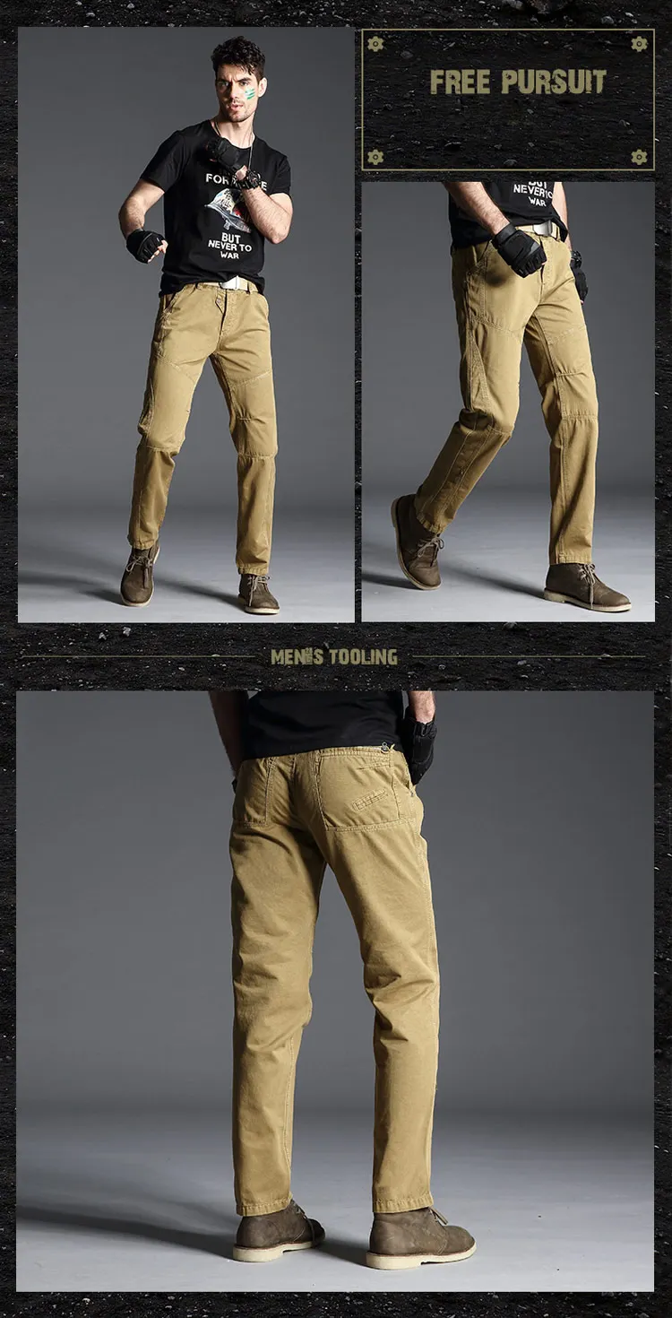 Оригинальный COMLION Мужские брюки карго Для мужчин Повседневное хлопок военно-тактические мешковатые штаны с карманами упражнения для брюк