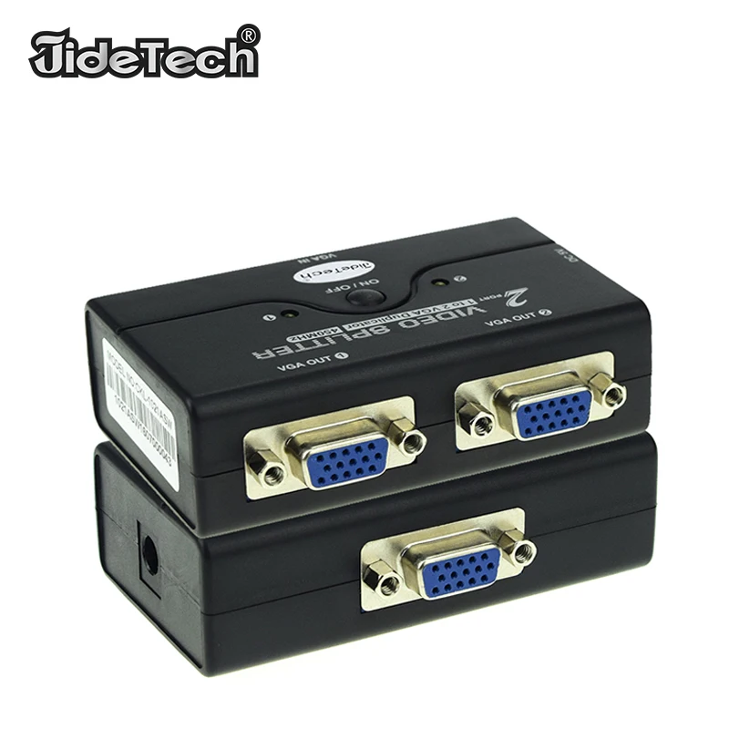 2 Port 2K VGA Splitter with 1 in 2 out 450MHz for Laptop Projector HDTV