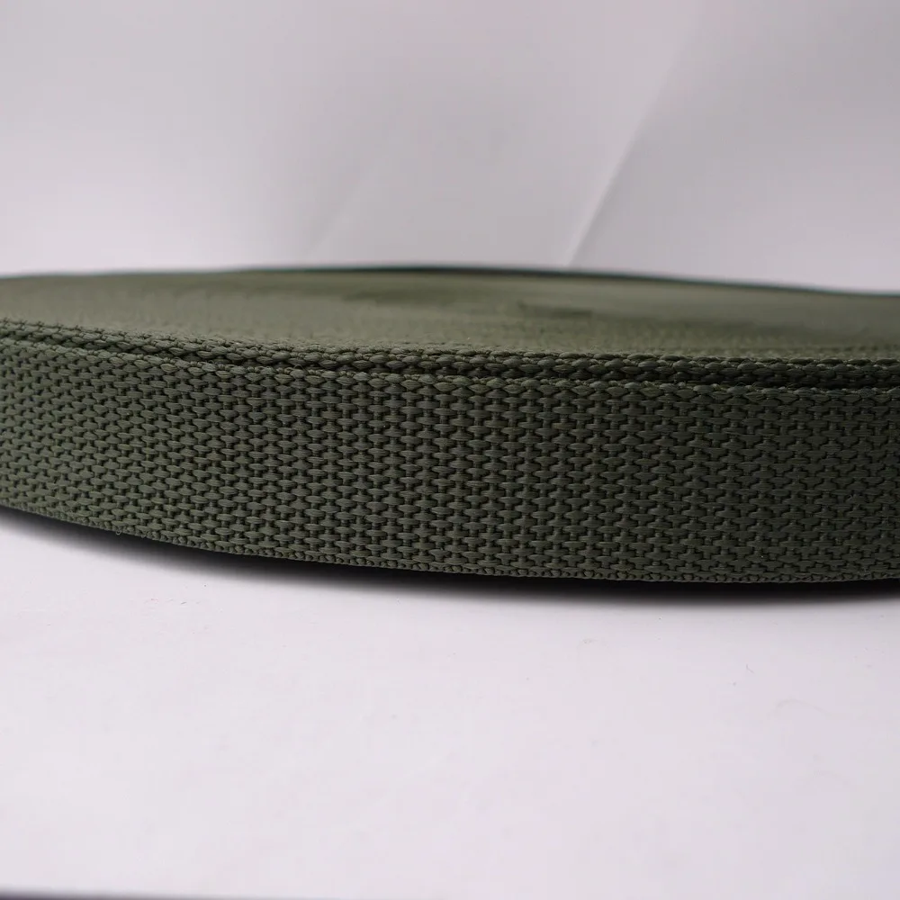 1" 25mm 12 Army Green Color Nylon Polypropylene Bag Straps bing 100