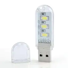 2Pcs Mini 3LEDs USB 5V LED Night light Desk Book Reading Lamp Camping Bulb Children's gifts For Mobile Charger Laptops PC