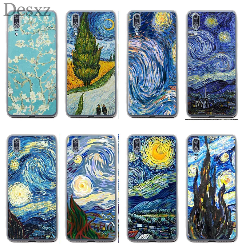 

Cases Starry Night Van Gogh Design Painted Cover phone Case for huawei Ascend P8 P9 P10 P20 Pro lite plus 2015 2017 P Smart
