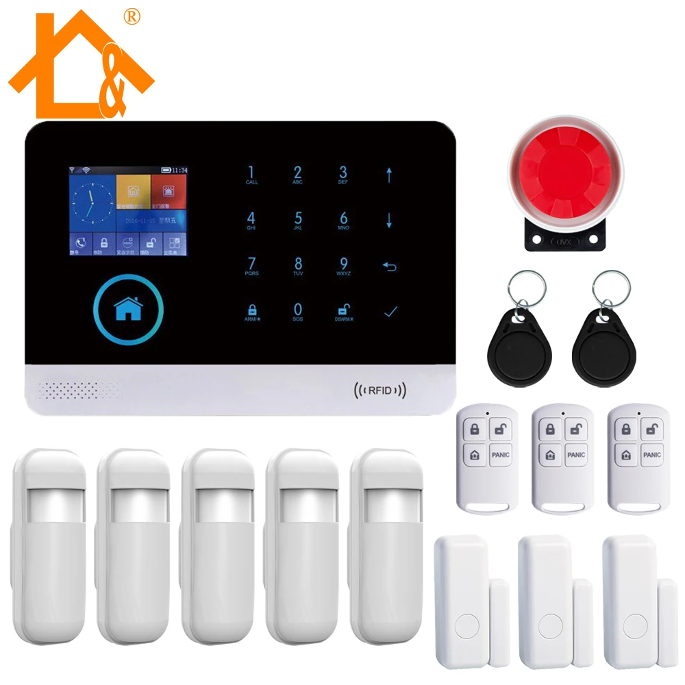 Ll безопасность WIFI Gsm сигнализация система + GSM GPRS Wifi Автоматизация домашняя защита