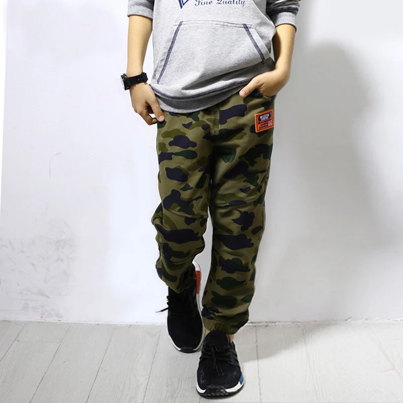 

Children Boys Pants 6-16Y Baby Kids Camouflage Print Long Pants Teenage Boy School Trousers 2018 New