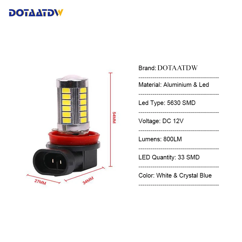 2x H8 H11 9005 9006 CREE Chip LED белый/кристально синий автомобильный противотуманный фара