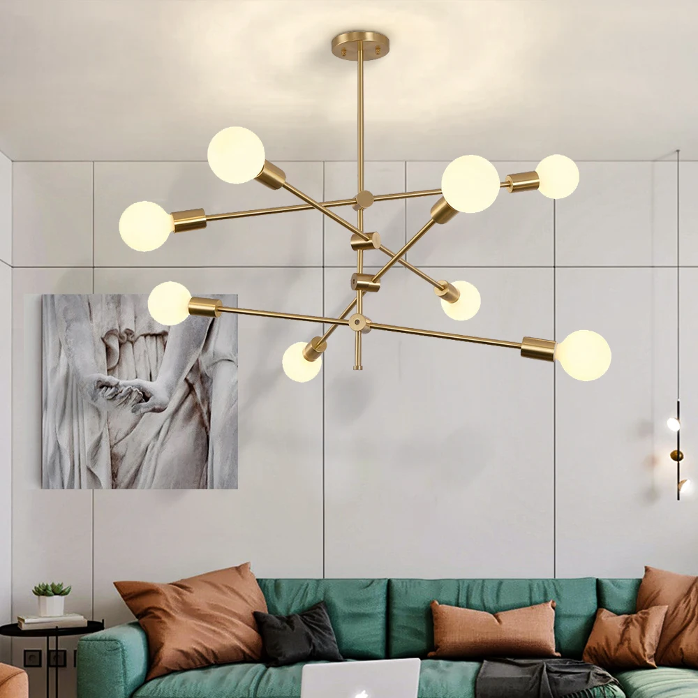 Современное освещение люстры скандинавского дизайна вращающийся филиал шар светодиодные люстры для гостиной ресторана спальни светильники