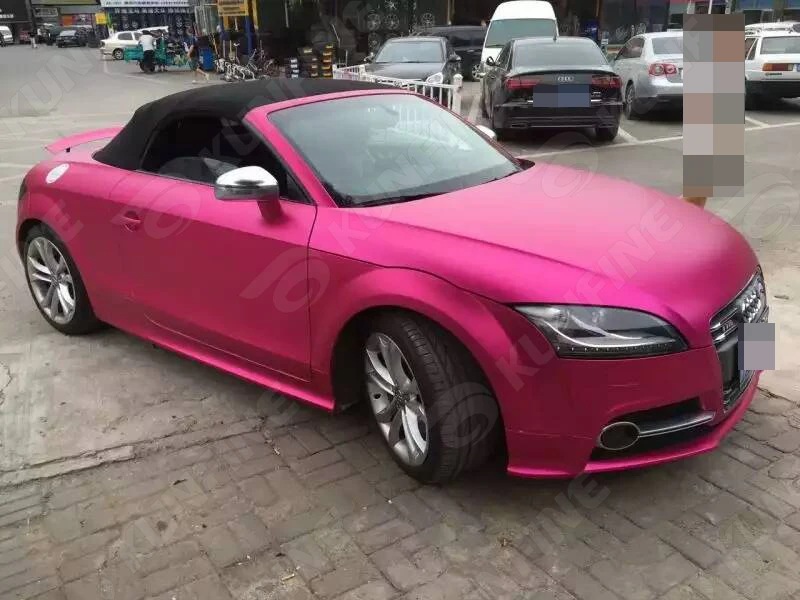 Автомобильный Стайлинг Обертывание Матовый лед розовый красный автомобиль виниловая пленка стикер машина без воздушных пузырей для автомобиля 1,52*20 м/рулон