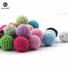 Let’s make Baby Teething Accessories 20mm 5pc Can Chew Crochet Beads DIY Nursing Jewelry Organic Bracelet Teether Crochet Beads