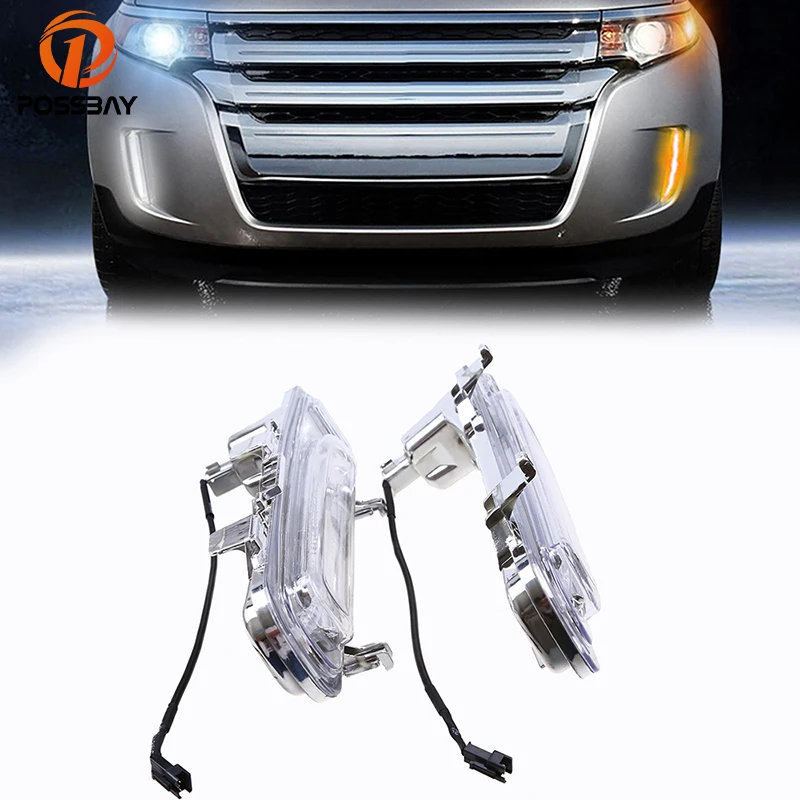 Car LED DRL Fit For Ford Edge First Generation 2011 2014 Facelift White Yellow Turn Signal