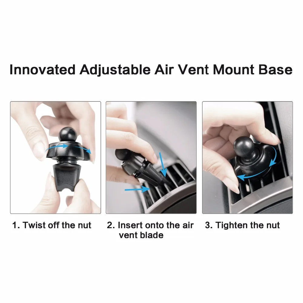 GPS Vent Mount APPS2Car Air Vent GPS Mount for Garmin Nuvi Serie 3.5 to 6 inch GPS [Strong Adjustable Mount Base]