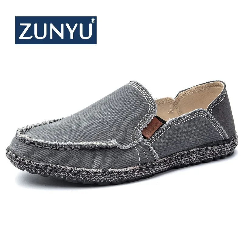 

ZUNYU 2019 New Summer Slip-On Canvas Sneakers Men Shoes Loafers Moccasins Comfortable Light Male Shoes Casual Driving Size 39-47