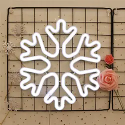 Светодиодный неоновый Ночной свет белый Снежный Цветок неоновая вывеска для комнаты дома вечерние Свадебные Рождественские украшения