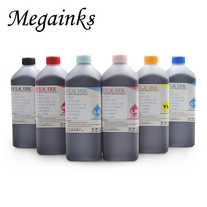 

6 colors*1000ml for epson dx5 dx6 dx7 printhead eco solvent ink compatible for epson for Roland for MImaki printers