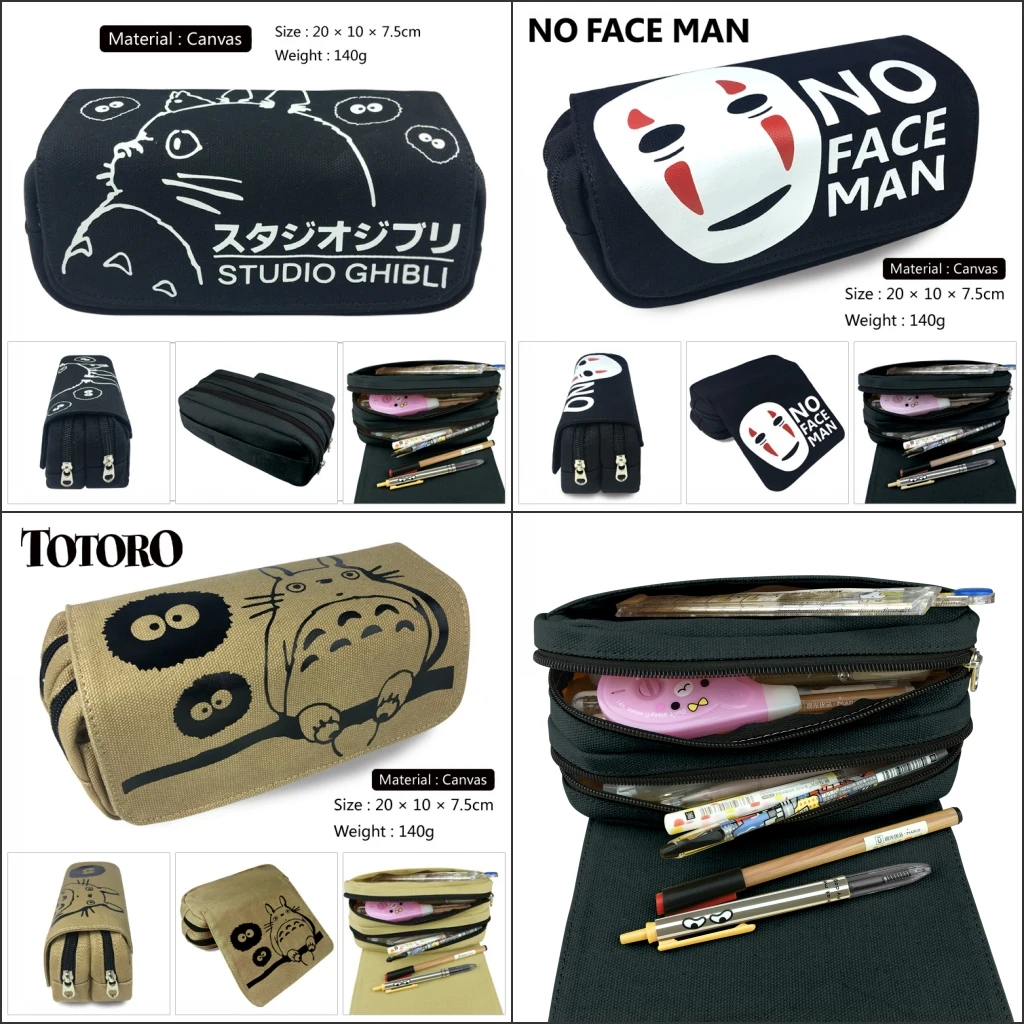 Холщовый пенал My Neighbor Totoro No Face для мужчин Студенческая сумка ручек мультяшная