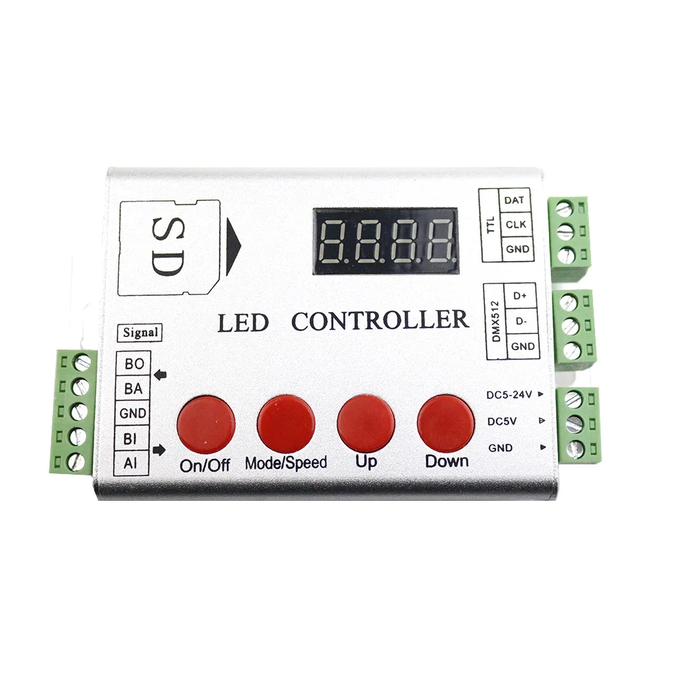 Светодиодный контроллер пикселей sd карты 2048 dmx консоль TM1809 WS2811 ws2801 LPD8806 WS2812 DMX