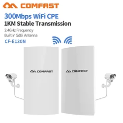 Comfast CF E130N 1km 300mbps 2.4ghz ao ar livre mini sem fio ap ponte wifi cpe ponto de acesso 5dbi antena wi fi nanostation cpe