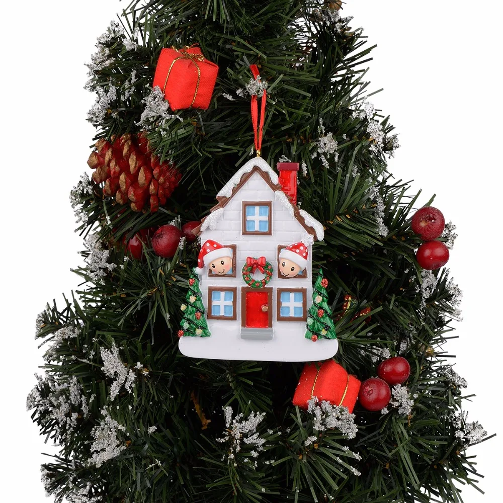 Wholesale Resin Bear Family Of 2 Christmas Ornament Personalized Gift Write Your Own Name For Holiday Home Decor Miniature Craft