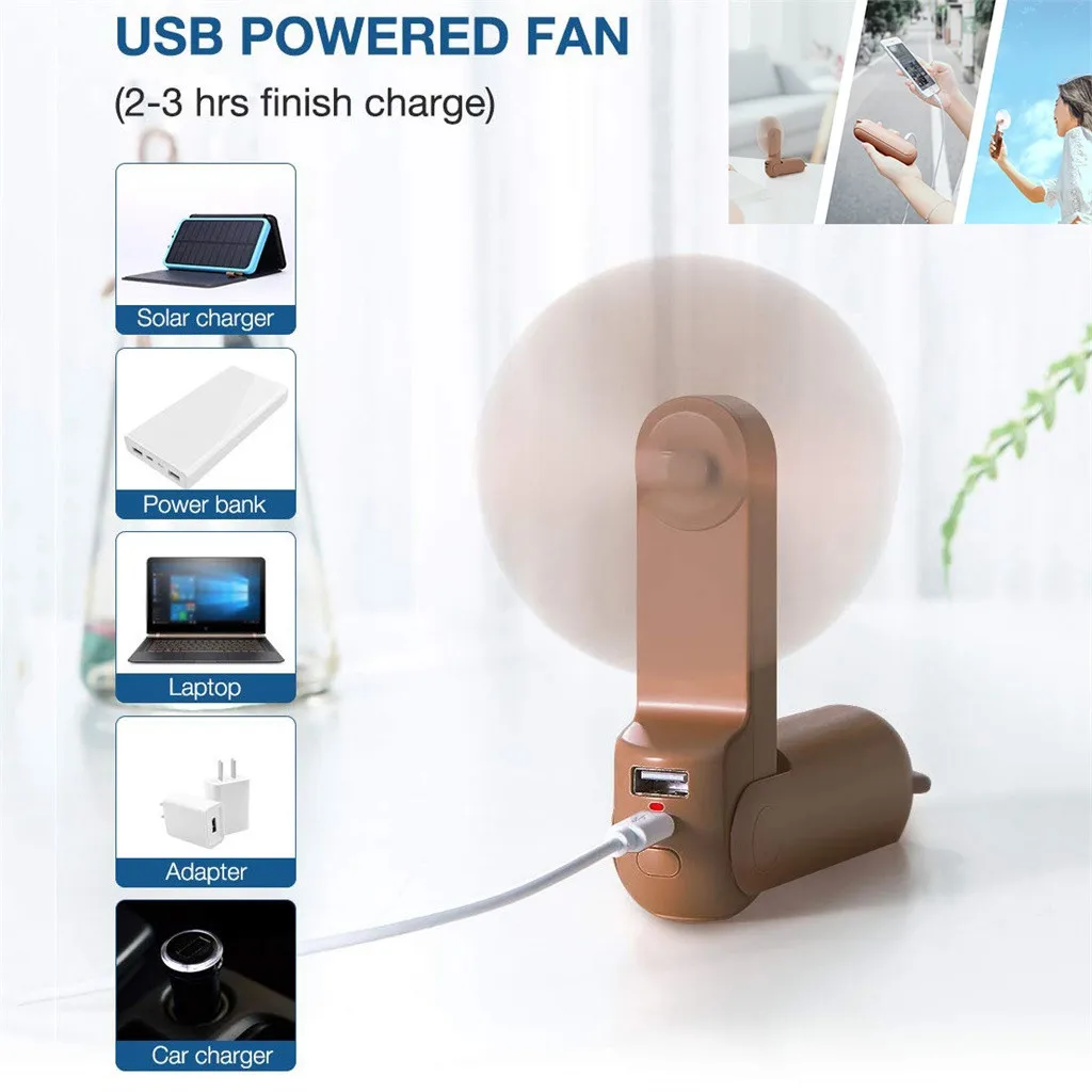 Мини ручной персональный USB Перезаряжаемый вентилятор портативный вентилятор USB ручной вентилятор Складная заряжаемая медведь вентилятор для хранения для дома# G1