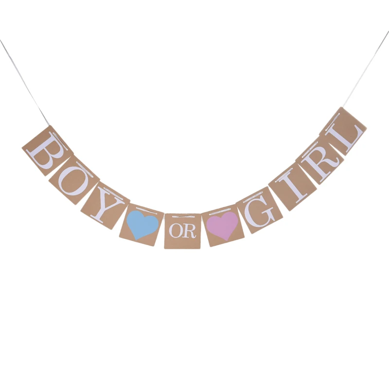 

Creative BOY OR GIRL Alphabet String Flag Banners Newborns Party Decor Banner Gender Reveal Baby Shower Party Hanging Garland