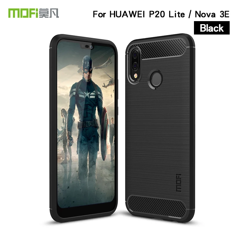 Чехол для телефона Huawei P20 Lite чехол MOFi из углеродного волокна Мягкая силиконовая