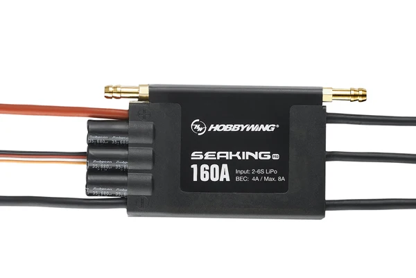 

Hobbywing Seaking Pro 160A Waterproof Brushless ESC Electric Speed Control w/ BEC for Boat SeaKing-160A-Pro Professional Edition