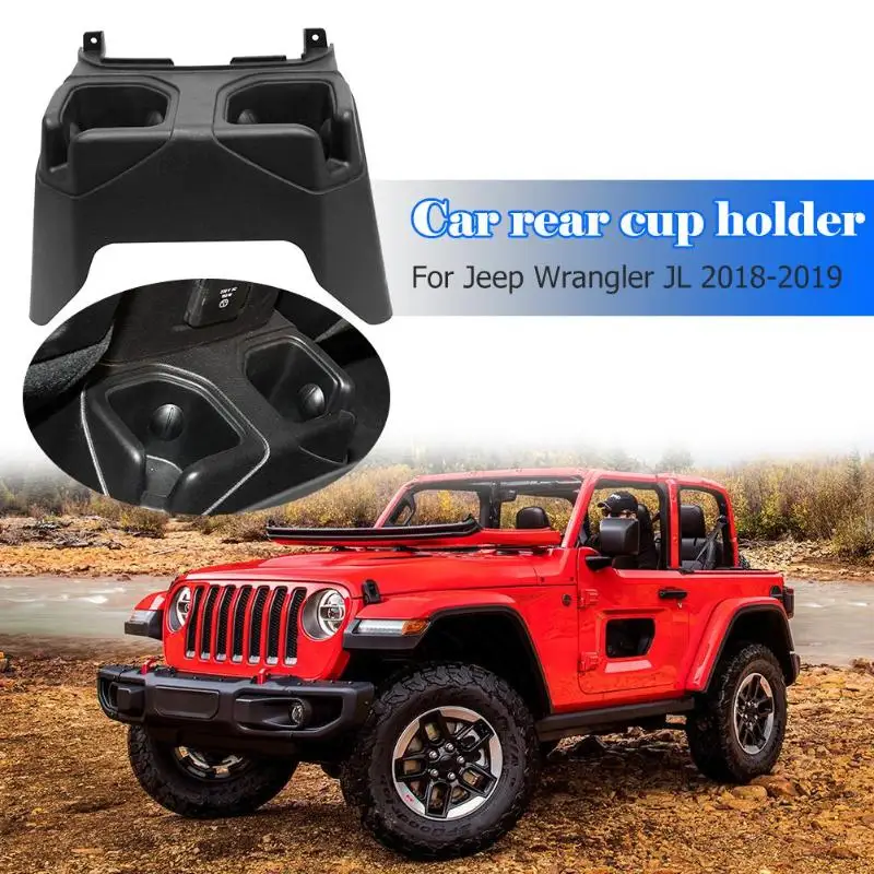 

Car Rear Center Console Cup Box Dual Drinks Cup Holder Beverage Stand Drink Water Bottle for Jeep Wrangler Jl 2018-2019