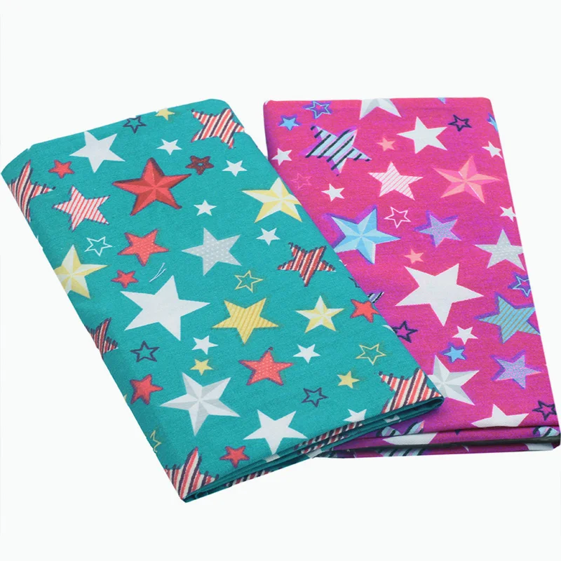 New Blue Pink Stars Cotton Cloth Fabric Quilting Sewing for Christmas Patchwork Baby Quilt DIY Crafts Material 20x25cm / 40x50cm | Дом и сад