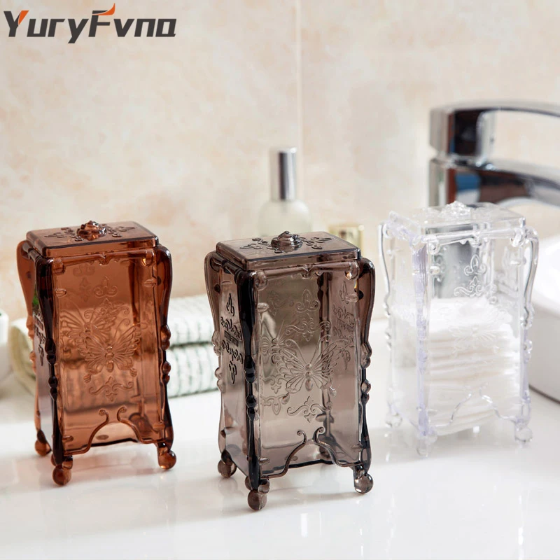 

YuryFvna Cotton Pad Organizer Storage Box Holder Makeup Organizer Clear Cotton Pad Cosmetic Dispenser Container Holder Case