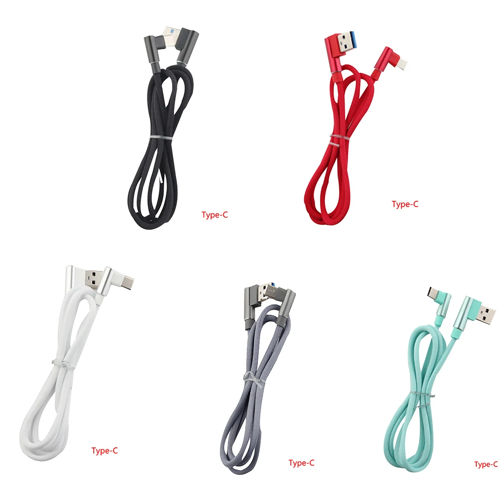 

Double Elbow Type-C Data Cable For Xiaomi for Huawei Universal Braided Charging Line 90 Degree