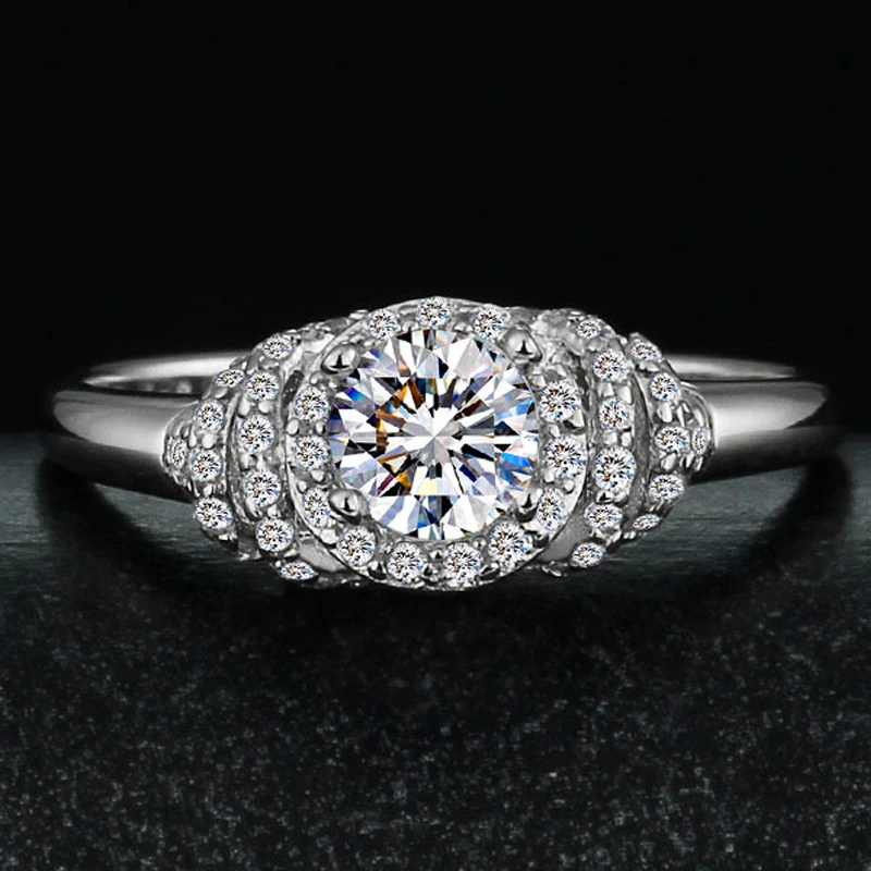 

ZT Gorgeous Wedding Style Inlaid Natural Stone Ring Ladies S925 Sterling Silver Ring Jewelry Female Wedding Rings For Woman