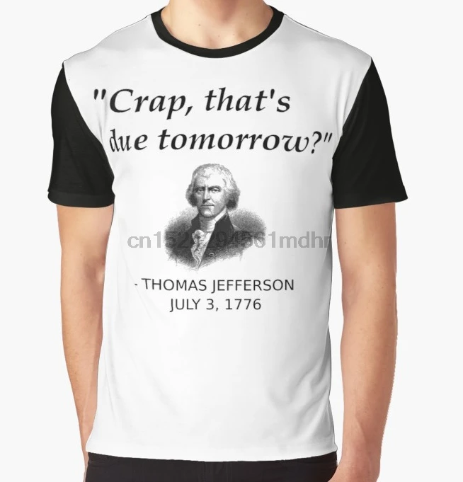 All Over Print T-Shirt Men Funy tshirt Funny Thomas Jefferson Independence Day USA History Graphic Tops Tee women t shirt | Мужская