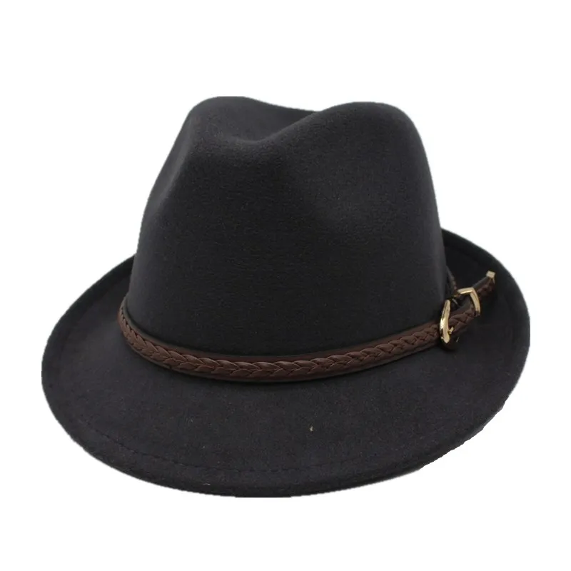 Seioum, европейская, американская шерстяная фетровая шляпа, ковбойская, джазовая Кепка, трендовая, Trilby Fedoras, Панама, кепка, шапка с кожаным ремешком для мужчин и женщин