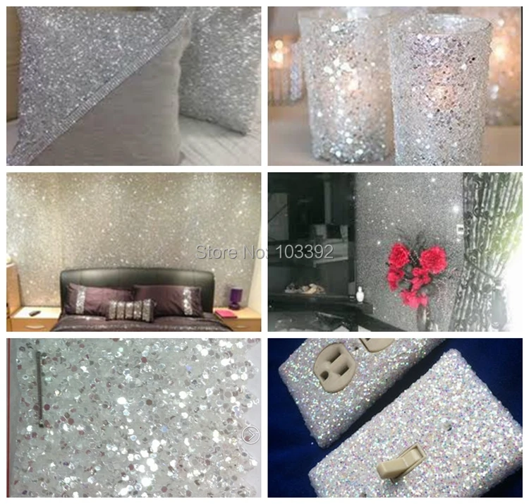 Grade 3 Jazz white/silver Glitter Fabric Roll Wall Border Wallpaper Card Making Material
