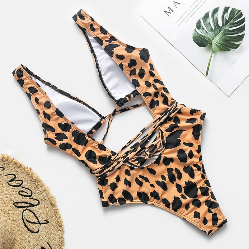 Bikinx Brazilian leopard bikini new monokini string sexy swimsuit one piece High cut push up swimwear women bodysuit bather